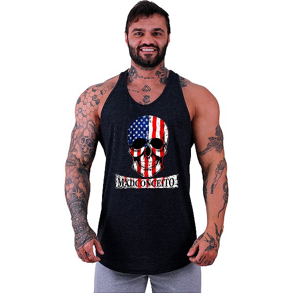 Regata Longline Masculina MXD Conceito Caveira Americana