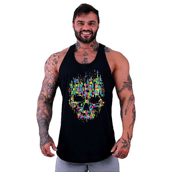 Regata Longline Masculina MXD Conceito Caveira Abstrata