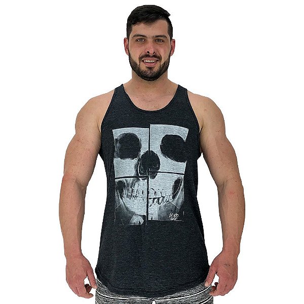 Regata Longline Masculina MXD Conceito Caveira Mosaico