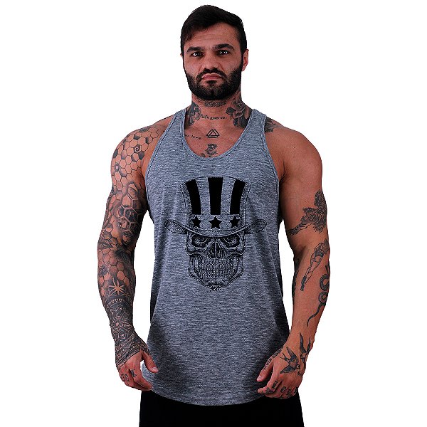Regata Longline Masculina MXD Conceito Caveira com Cartola