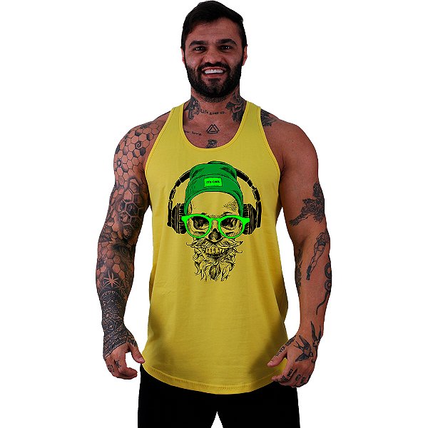 Regata Longline Masculina MXD Conceito Caveira de Fone