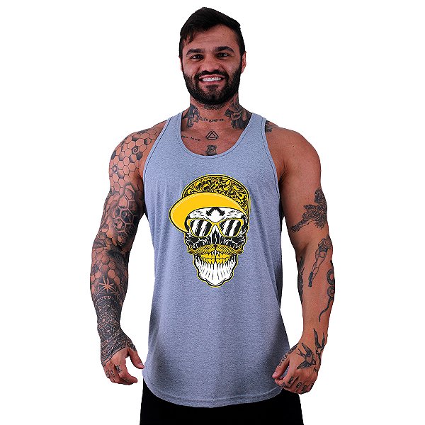 Regata Longline Masculina MXD Conceito Caveira Sorridente