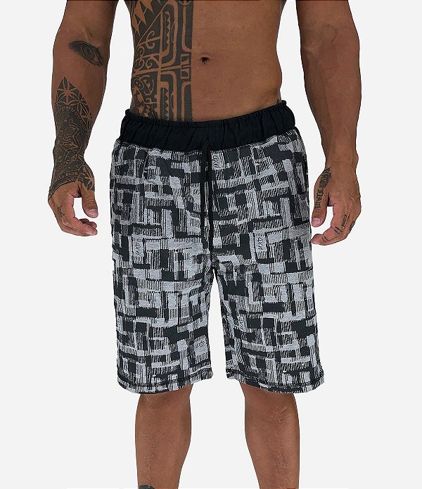 Bermuda Masculina Moletom MXD Conceito Abstrato Cinza