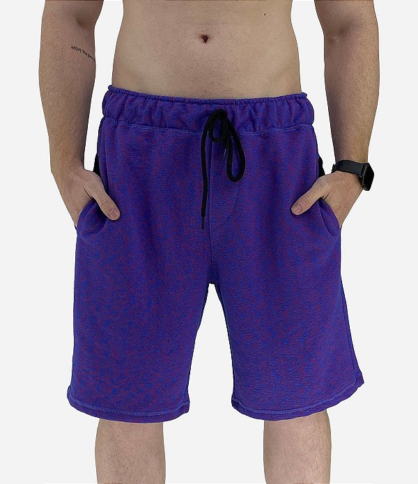 Bermuda Masculina Moletom MXD Conceito Roxo Mesclado