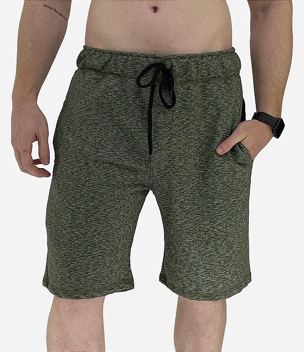 Bermuda Masculina Moletom MXD Conceito Verde Mesclado