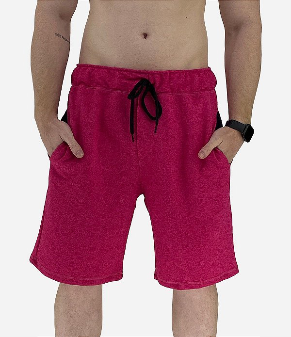 Bermuda Masculina Moletom MXD Conceito Pink Mesclado