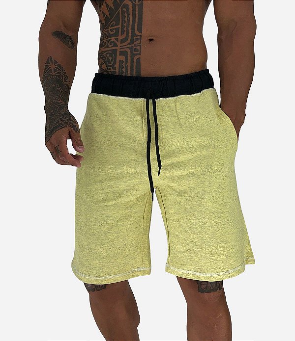 Bermuda Masculina Moletom MXD Conceito Amarela Casca de Banana