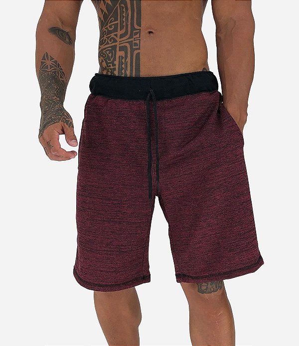 Bermuda Masculina Moletom MXD Conceito Bordo Mesclado