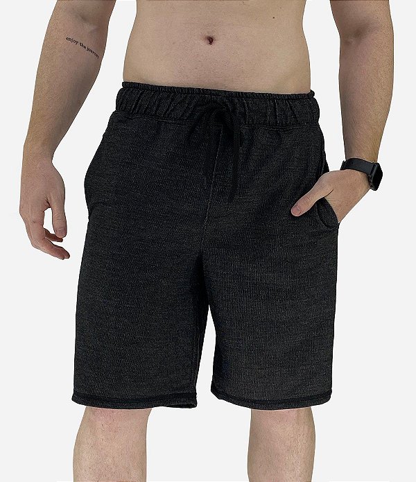 Bermuda Masculina Moletom MXD Conceito Preto com Detalhes