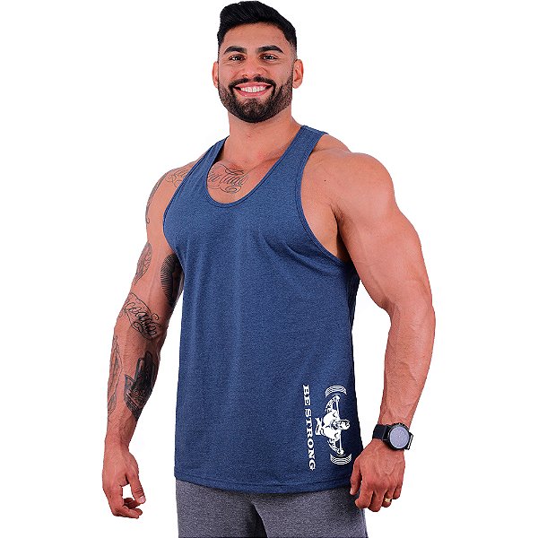 Regata Cavada Estampa Lateral Masculina MXD Conceito Be Strong