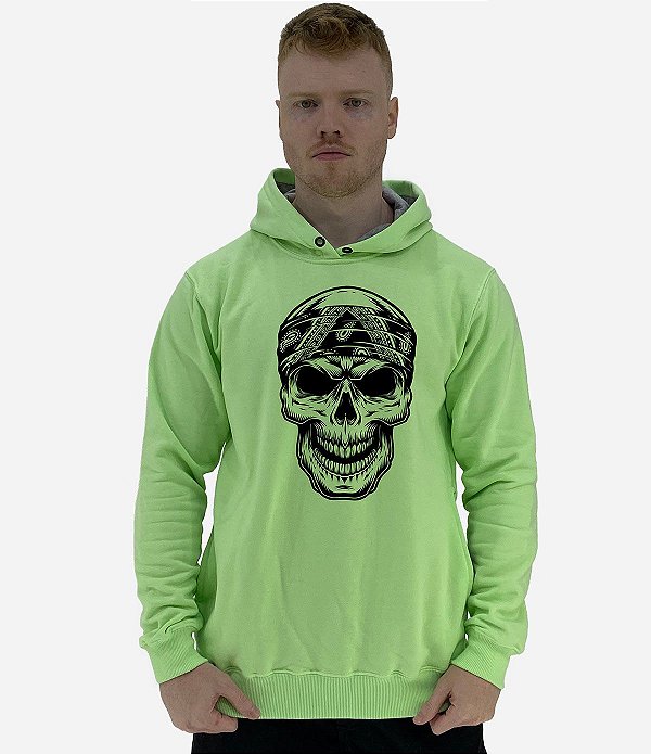 Blusa Moletom Masculino MXD Conceito Com Touca Caveira Bandana
