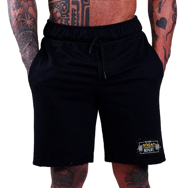Bermuda Estampada Masculina MXD Conceito Eat. Sleep. Squad Repeat