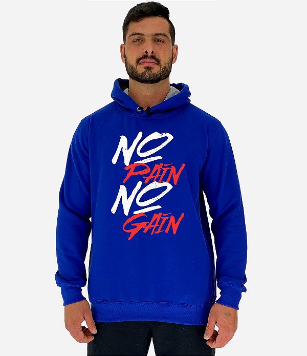Blusa Moletom Masculino MXD Conceito Com Touca No Pain No Gain