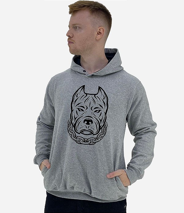 Blusa Moletom Masculino MXD Conceito Com Touca Pitbull Mau