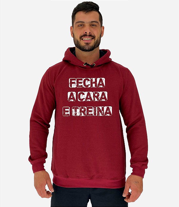 Blusa Moletom Masculino MXD Conceito Com Touca Fecha a Cara e Treina