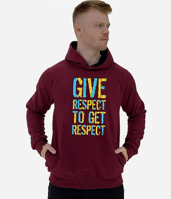 Blusa Moletom Masculino MXD Conceito Com Touca Give Respect To Get Respect