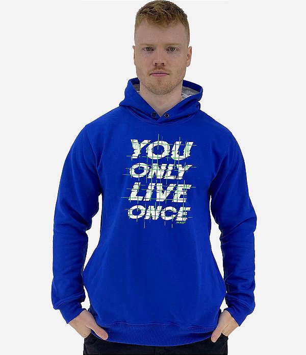 Blusa Moletom Masculino MXD Conceito Com Touca You Only Live Once