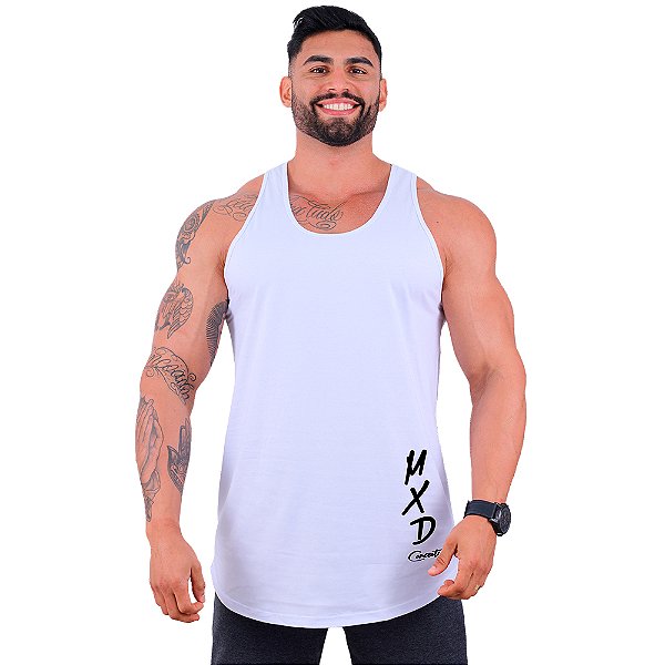 Regata Longline Masculina MXD Conceito Estampa Lateral Logo Vertical
