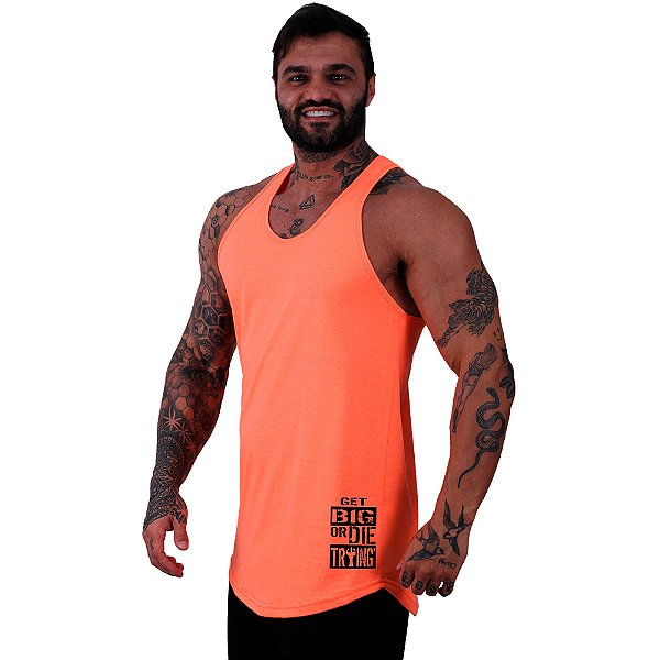 Regata Longline Masculina MXD Conceito Estampa Lateral Get Big Or Die Trainig
