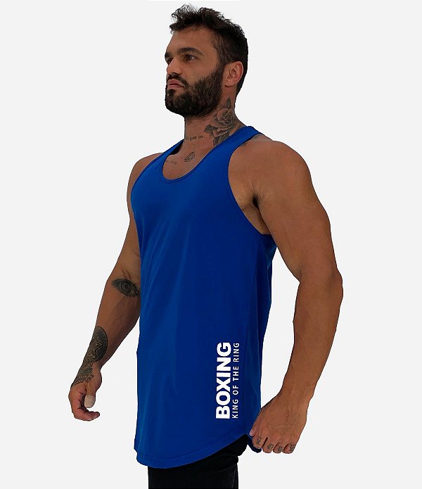 Regata Longline Masculina MXD Conceito Estampa Lateral Boxing King Of The Ring