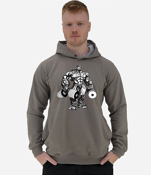 Blusa Moletom Masculino MXD Conceito Com Touca Bodybulder Haltere