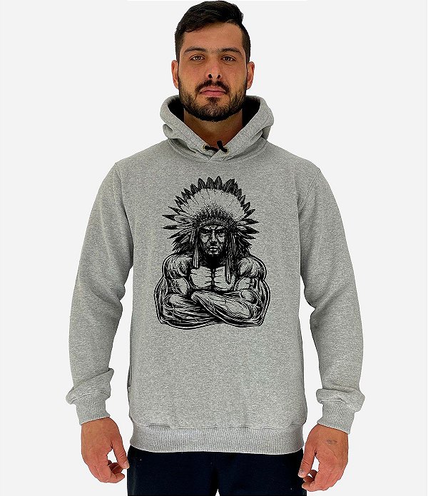 Blusa Moletom Masculino MXD Conceito Com Touca Índio Maromba