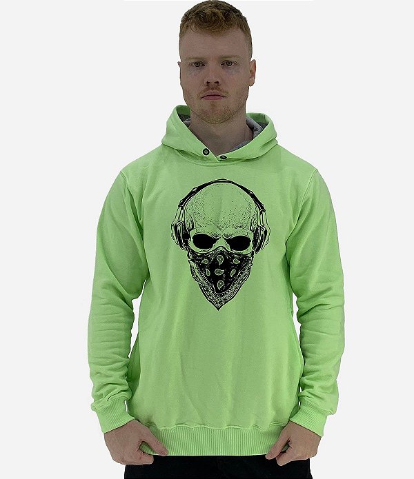 Blusa Moletom Masculino MXD Conceito Com Touca Caveira Headphones