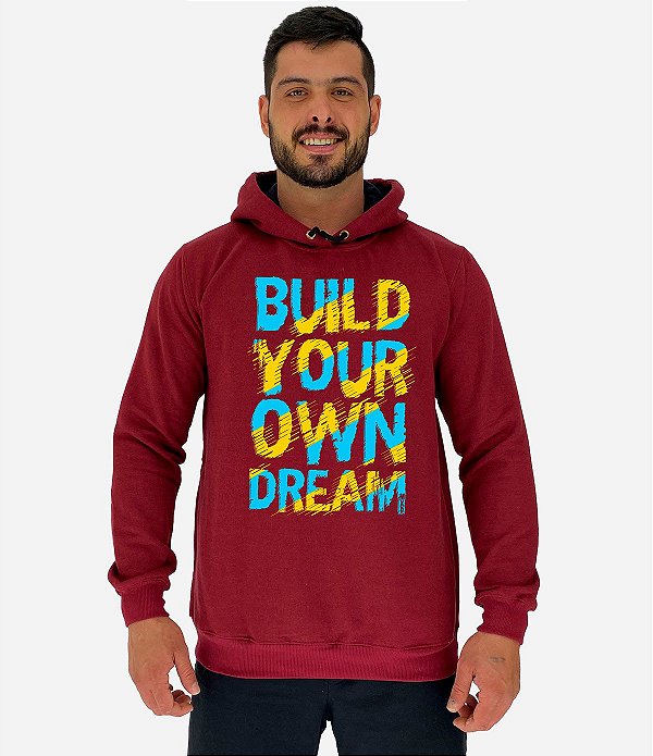 Blusa Moletom Masculino MXD Conceito Com Touca Build Your Own Dream