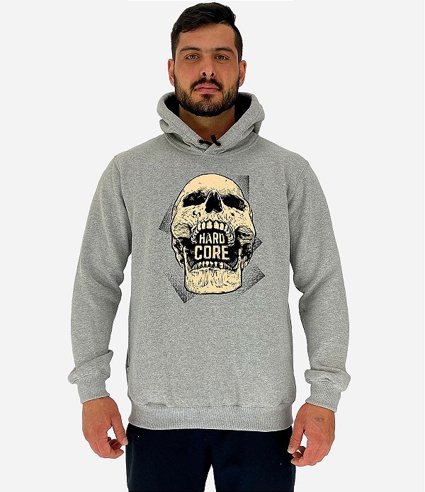 Blusa Moletom Masculino MXD Conceito Com Touca Caveira HardCore