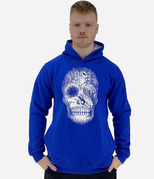 Blusa Moletom Masculino MXD Conceito Com Touca Florest Skull