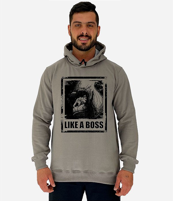 Blusa Moletom Masculino MXD Conceito Com Touca Monkey Like a Boss