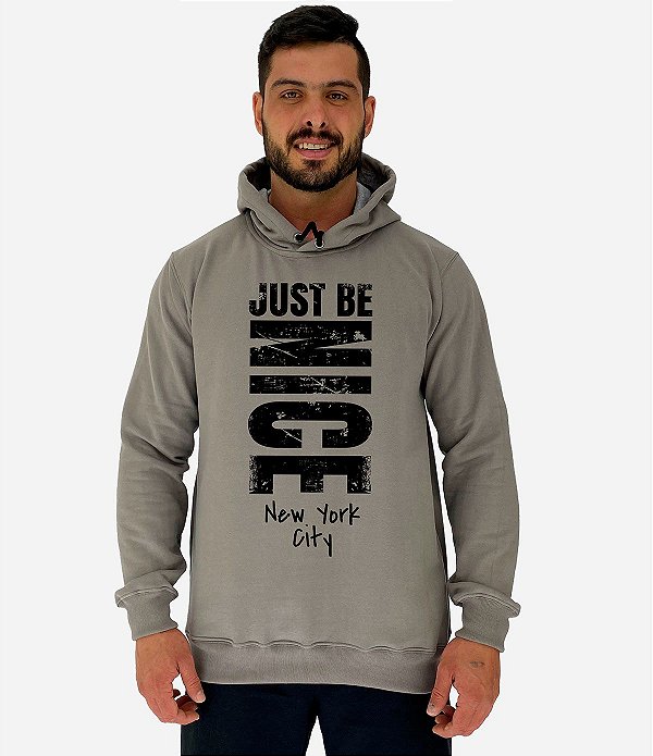 Blusa Moletom Masculino MXD Conceito Com Touca Just Be Nice