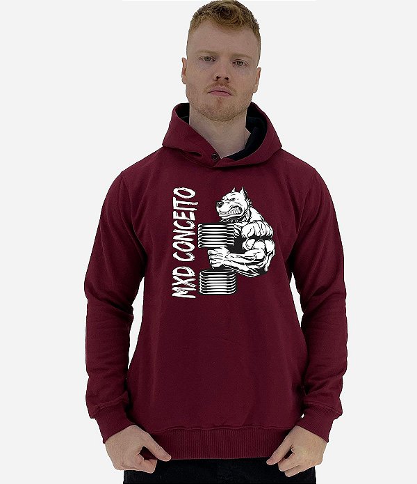 Blusa Moletom Masculino MXD Conceito Com Touca Pitbull Maromba