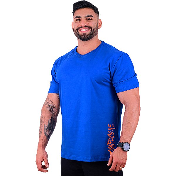Camiseta Tradicional Masculina MXD Conceito Estampa Lateral Hardcore Pincel Vertical