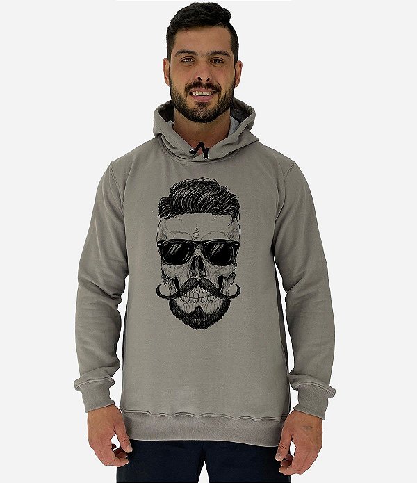 Blusa Moletom Masculino MXD Conceito Com Touca Caveira Óculos