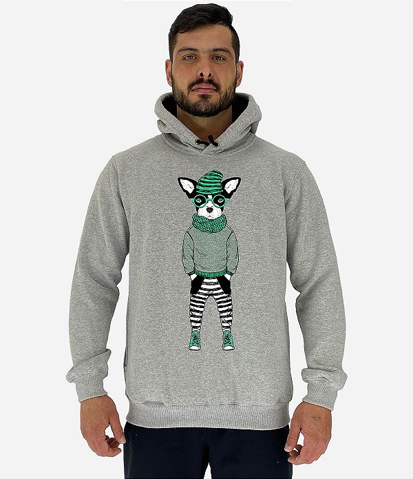 Blusa Moletom Masculino MXD Conceito Com Touca Chiaua Hipster