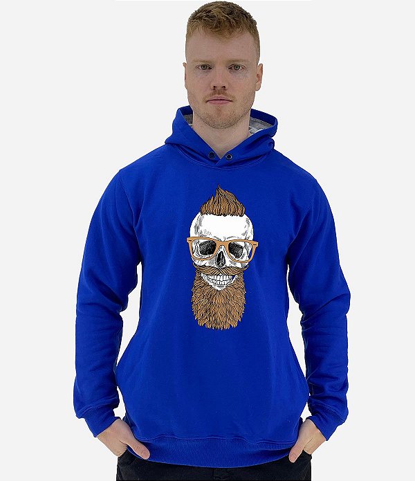 Blusa Moletom Masculino MXD Conceito Com Touca Caveira Moicano
