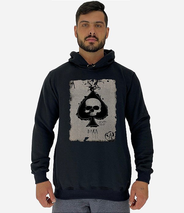 Blusa Moletom Masculino MXD Conceito Com Touca Carta Caveira