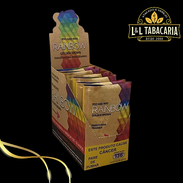 TABACO RAINBOW ORGÂNICO - GOLDEN BROWN BROWN | CAIXA C/ 6