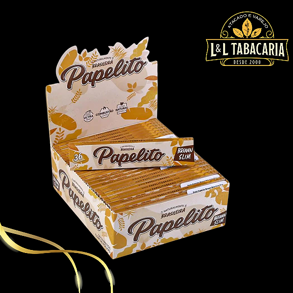 SEDA PAPELITO BROWN SLIM KING SIZE | CAIXA C/ 50