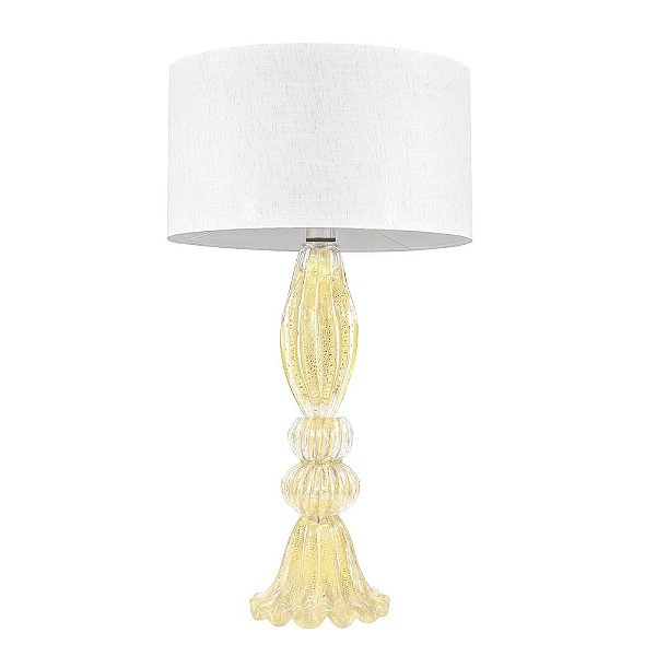 Abajur Murano Champagne com Ouro 24k