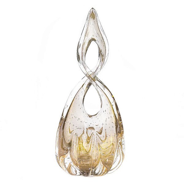 Escultura Murano Criatividade G Onix com Ouro 24k