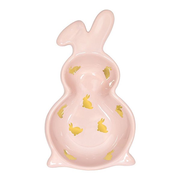 Petisqueira Decorativa Coelho Riviera - Rosa Pastel