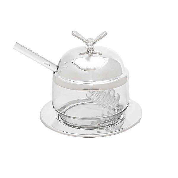 Porta Mel com Abelha Prata - Shefield Plate