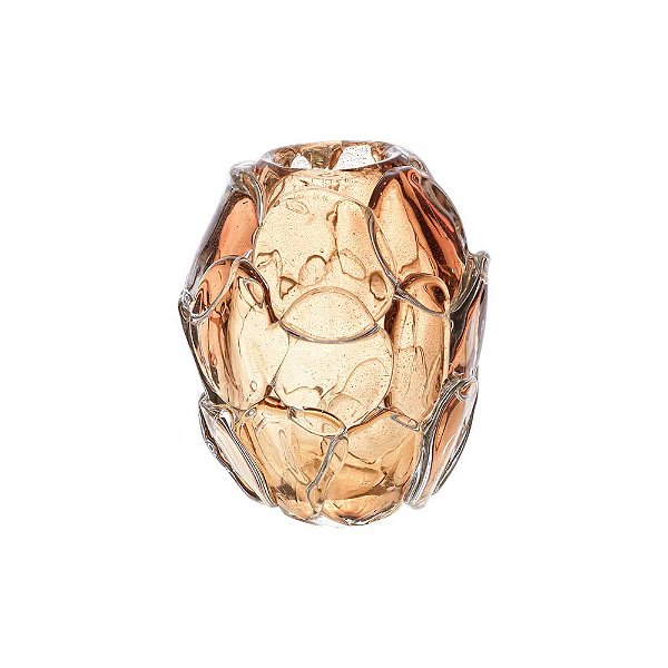 Vaso Murano Escamas P Salmão com Ouro 24k