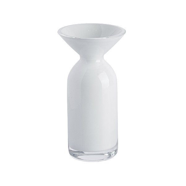 Vaso de Vidro Branco Borda V
