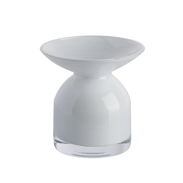 Vaso de Vidro Branco Borda V