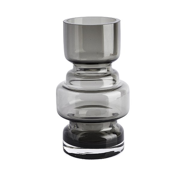 Vaso de Vidro Cinza 3 Níveis