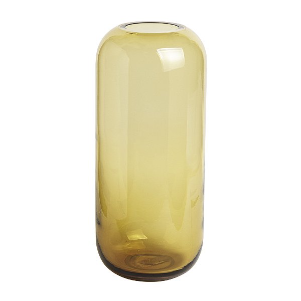 Vaso de Vidro Âmbar Base Arredondada