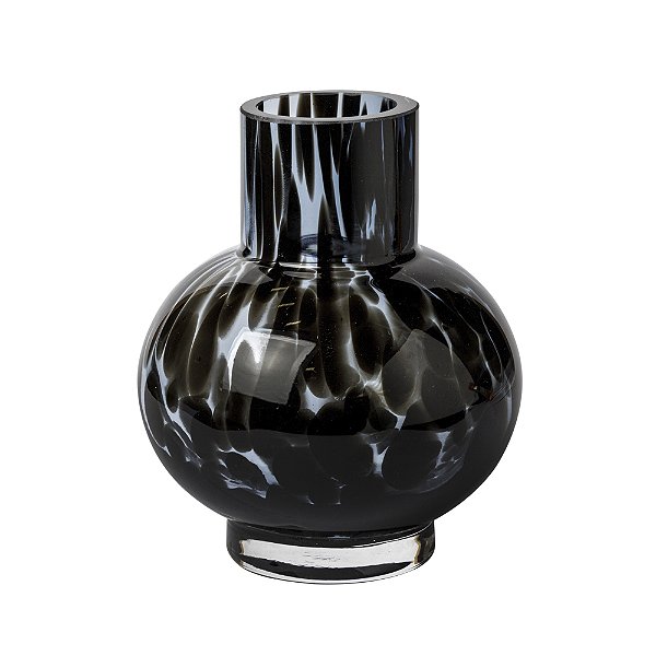 Vaso de Vidro Bojudo Animal Print Azul